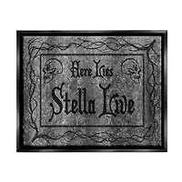 Stupell Industries Here Lies Stella Live Grave Framed Floater Canvas Wall Art