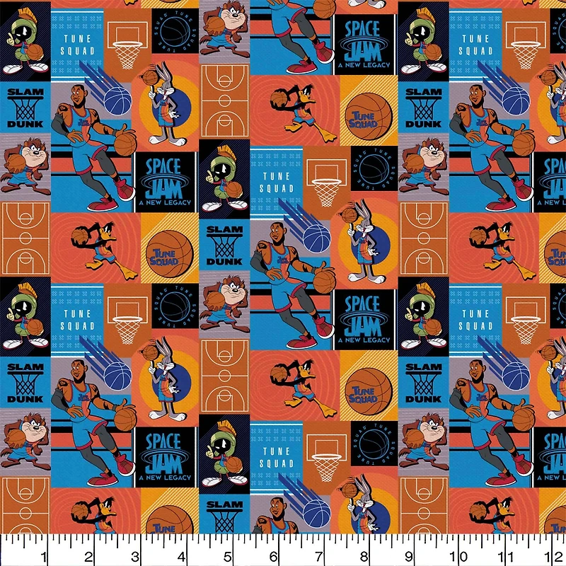 Space Jam Slam Dunk Precut Cotton Fabric