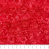 Feldman Premium Indonesian Batik Red Tie Dye Daisy Fabric