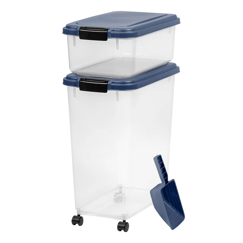 IRIS® Airtight Container Set with Blue Buckle Lid