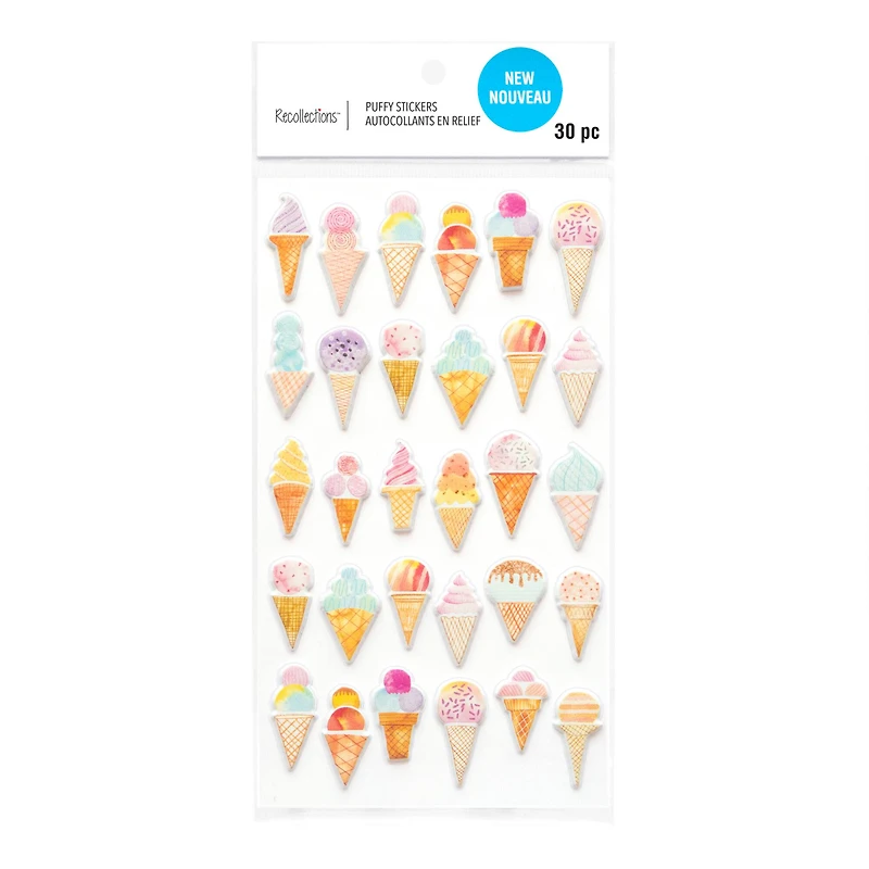 Ice Cream Cones Puffy Stickers by Recollections™
