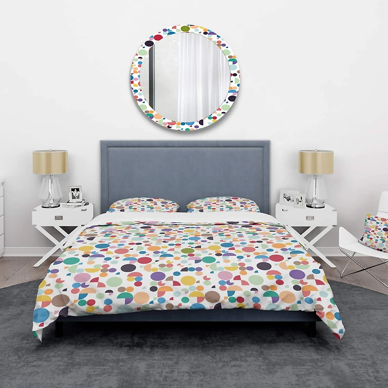 Designart 'Retro Abstract Geometric Pattern' Mid-Century Modern Bedding Set