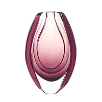 8.5" Wild Orchid Art Glass Vase