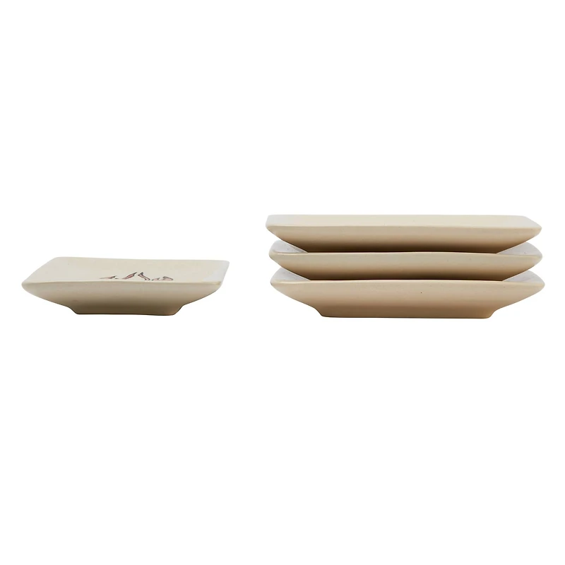 Hello Honey® 4" Wax Relief Sea Life Rectangle Stoneware Dish Set