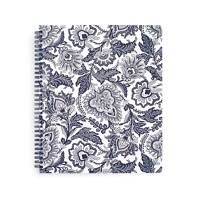 Vera Bradley® Java Navy & White Spiral Notebook with Pocket