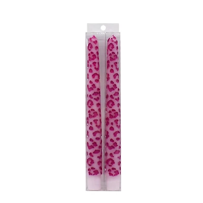 10" Pink Leopard Taper Candles, 2ct. by Ashland®