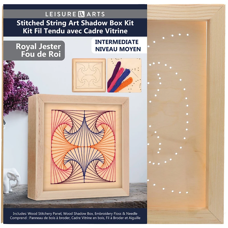 Leisure Arts® Royal Jester Stitched String Art Shadow Box Kit