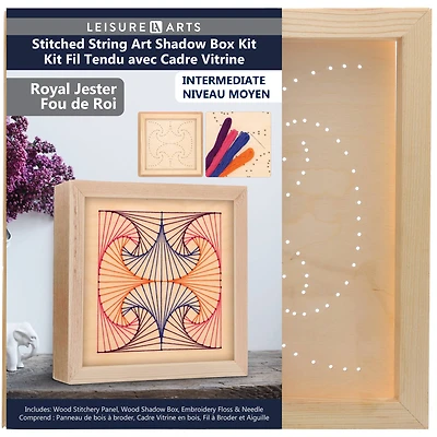 Leisure Arts® Royal Jester Stitched String Art Shadow Box Kit