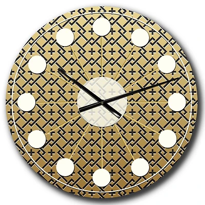 Designart 'Golden Luxury Metallic Geometrics Xviii Mid-Century Modern Wall Clock