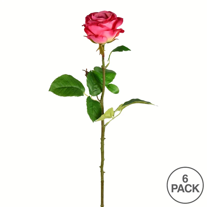 Deep Pink Rose Stem, 6ct.