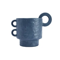 Hello Honey® 9.5" Blue Modern Stoneware Planter with Handles