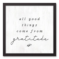 All Good Things Come from Gratitude Black Framed Canvas