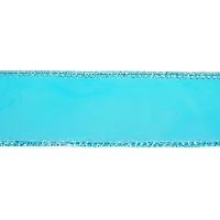 1.5" x 20ft. Clear Turquoise Wired Vinyl Ribbon by Celebrate It®