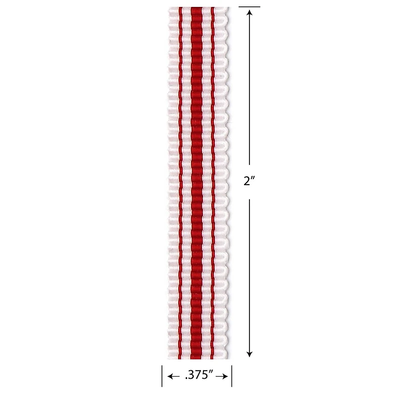 Gwen Studios /8" x 3yd. White & Red Stripe Grosgrain Ribbon