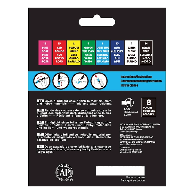 POSCA® PC-8K 8mm Chisel Tip Paint Markers