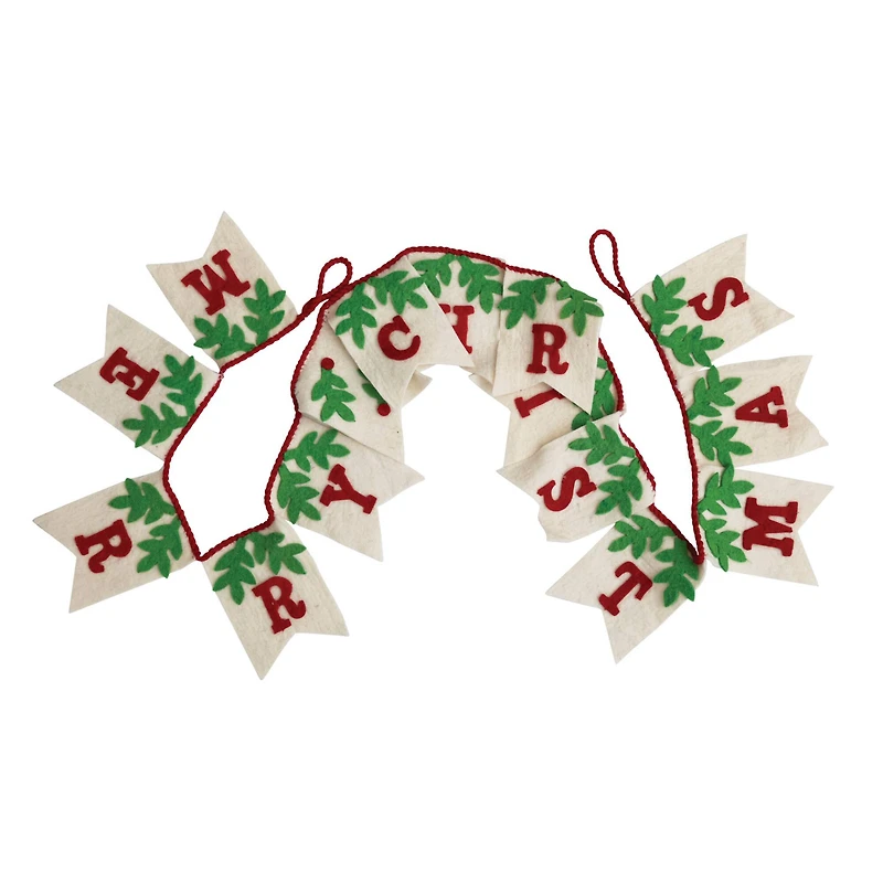Hello Honey® 6ft. Wool Merry Christmas Pendant Banner