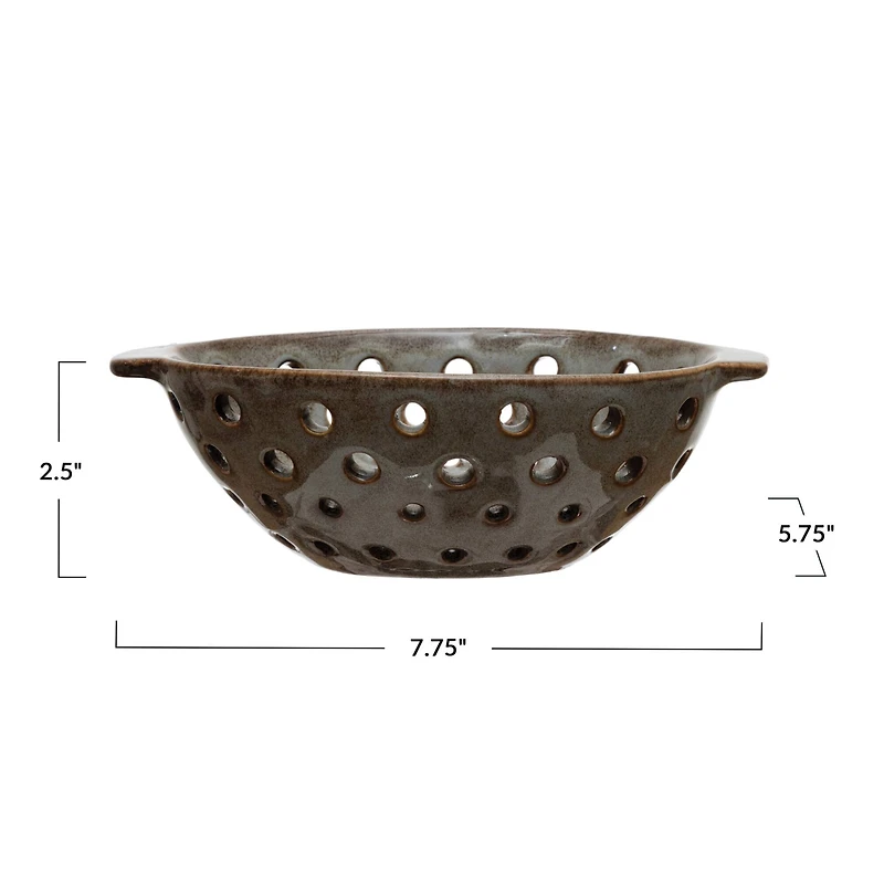 Hello Honey® 8" Brown Glazed Stoneware Berry Bowl