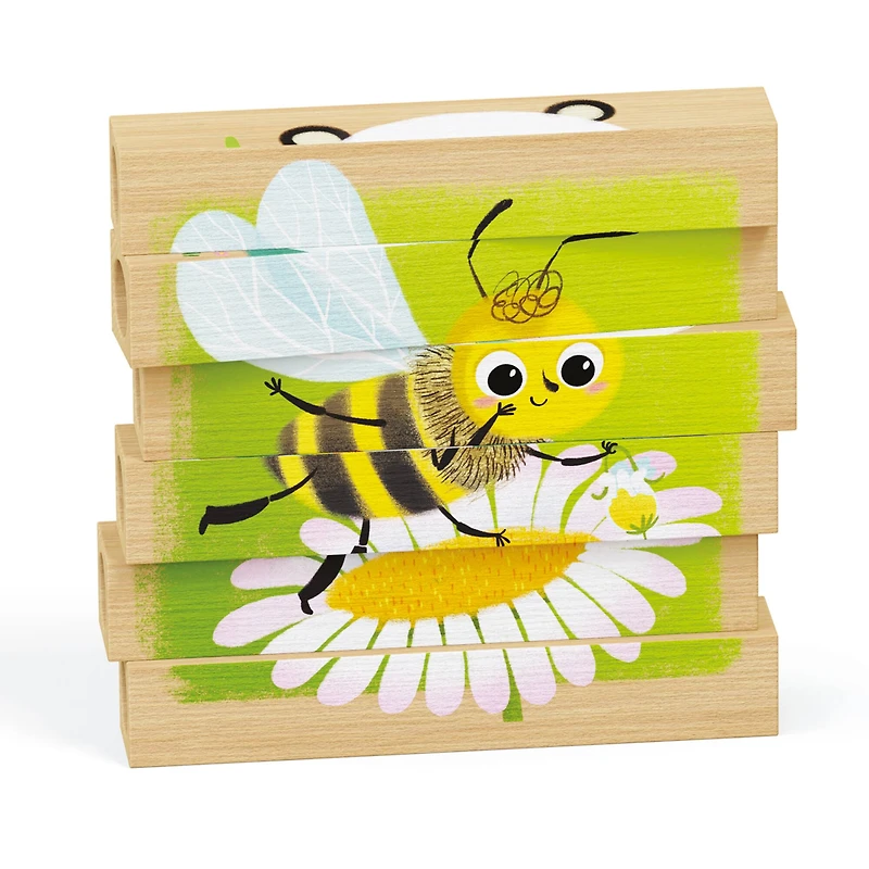 Quercetti® Endangered Animals Mix-N-Match Wood Puzzle