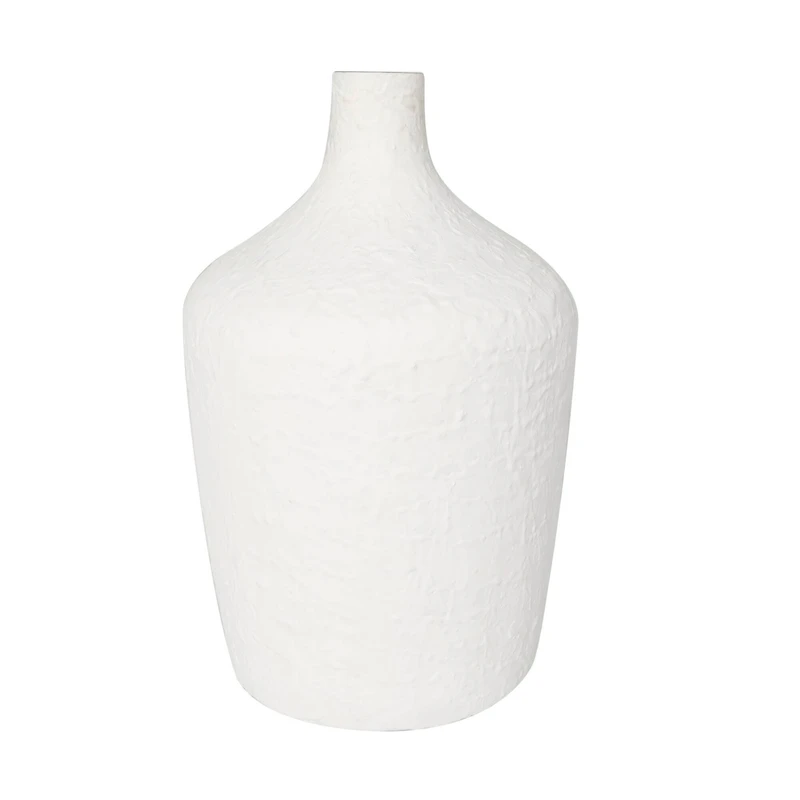 White Glass Textured Vase Set