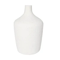 White Glass Textured Vase Set