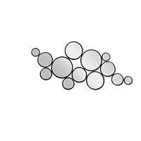 52" Black Contemporary Metal Wall Mirror Cluster