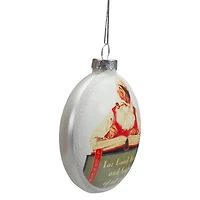 3" Norman Rockwell No Christmas Problem Now Glass Disc Ornament