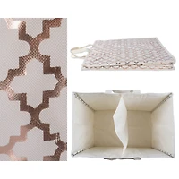 Bronze Polyester Lattice Rectangle All Purpose Storage Tote