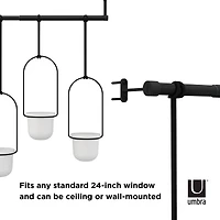 Umbra White & Black Triflora Hanging Planter Set