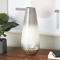 17" Brown Spotted Glass Ombre Vase