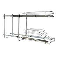 Household Essentials Glidez Chrome-Plated Steel 2-Tier Dual-Sliding Storage Organizer