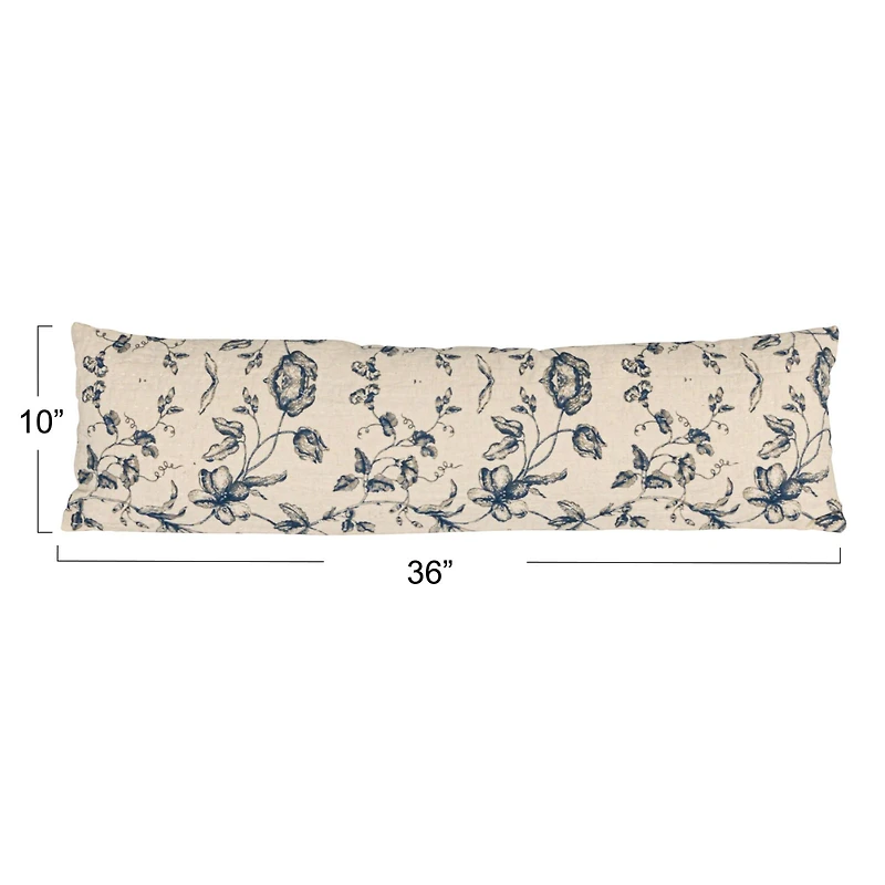 Hello Honey® 36" Blue & White Lumbar Accent Pillow