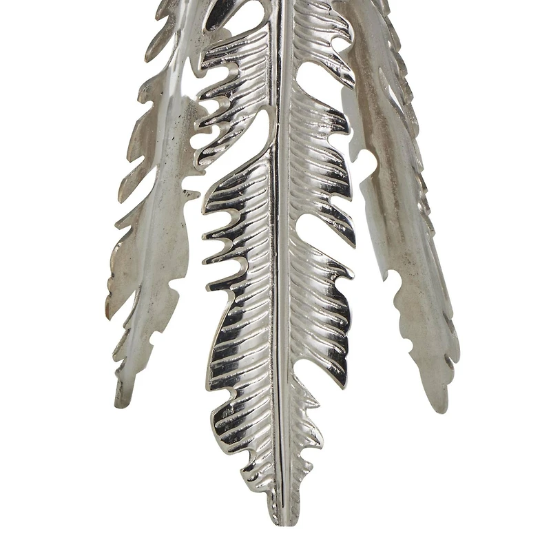 Silver Leaf Aluminum Metal Table Set