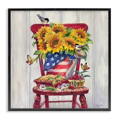 Stupell Industries Patriot Porch Still Life Framed Giclee Art