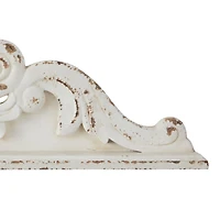 White Wood French Country Carved Wall Decor 14" x 39" x 3"