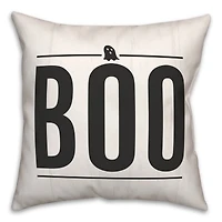 Boo Ghost On Wood Throw Pillow