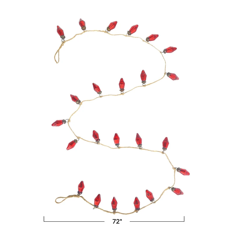 Hello Honey® 6ft. Red Mercury Glass Ornament Garland