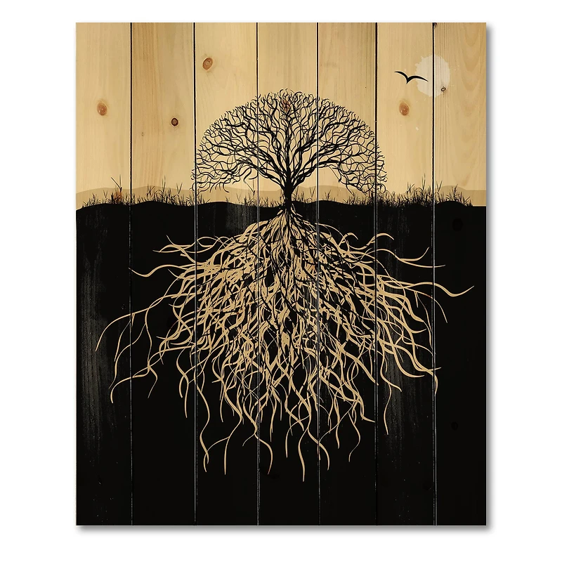 Designart - Tree Silhouette With Roots