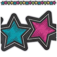 Teacher Created Resources Chalkboard Brights Die-Cut Stars Border Trim, 210ft.