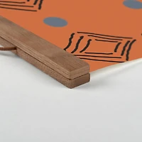 Diamond Dots 12" x 18" Teak Hanging Canvas