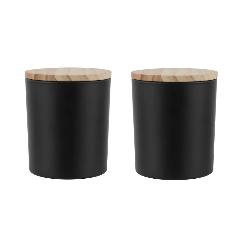 8oz. Frosted Black Candle Jars, 2ct. by Make Market®