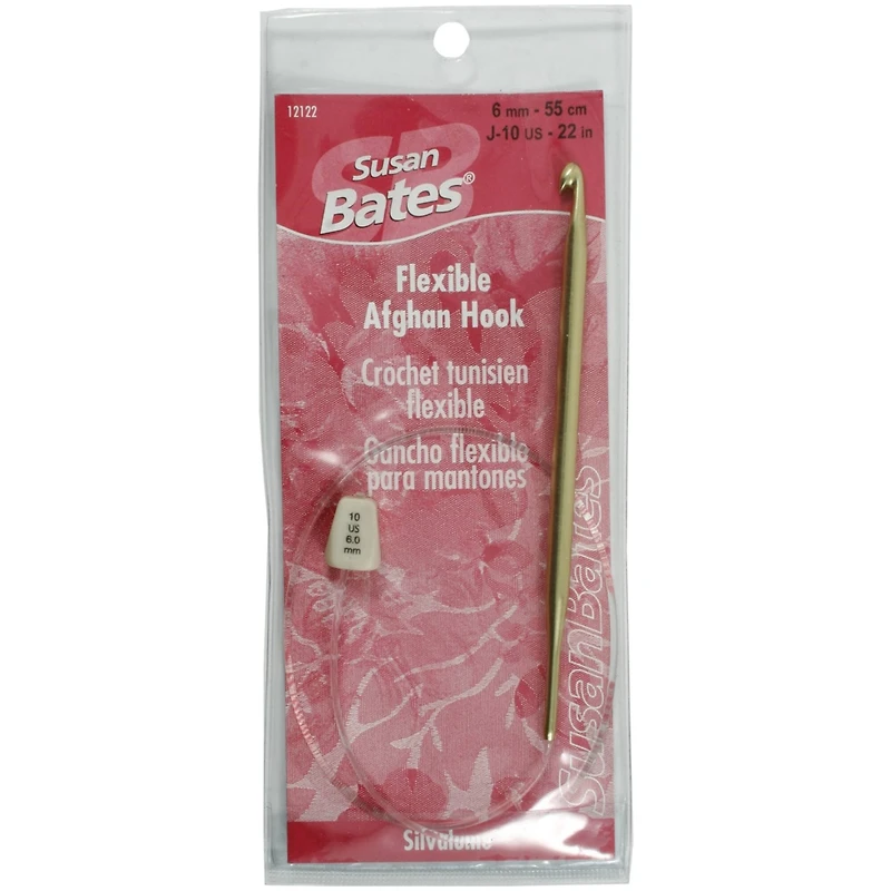 Susan Bates® Silvalume® Aluminum Flexible Afghan Crochet Hook