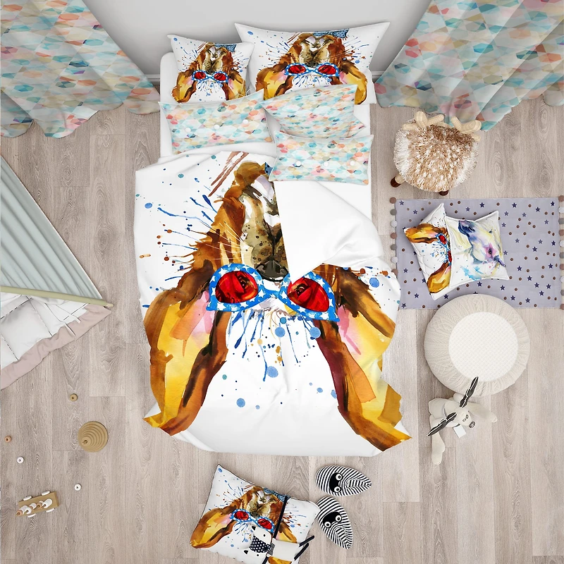 Designart 'Funny Brown Dog with Glasses