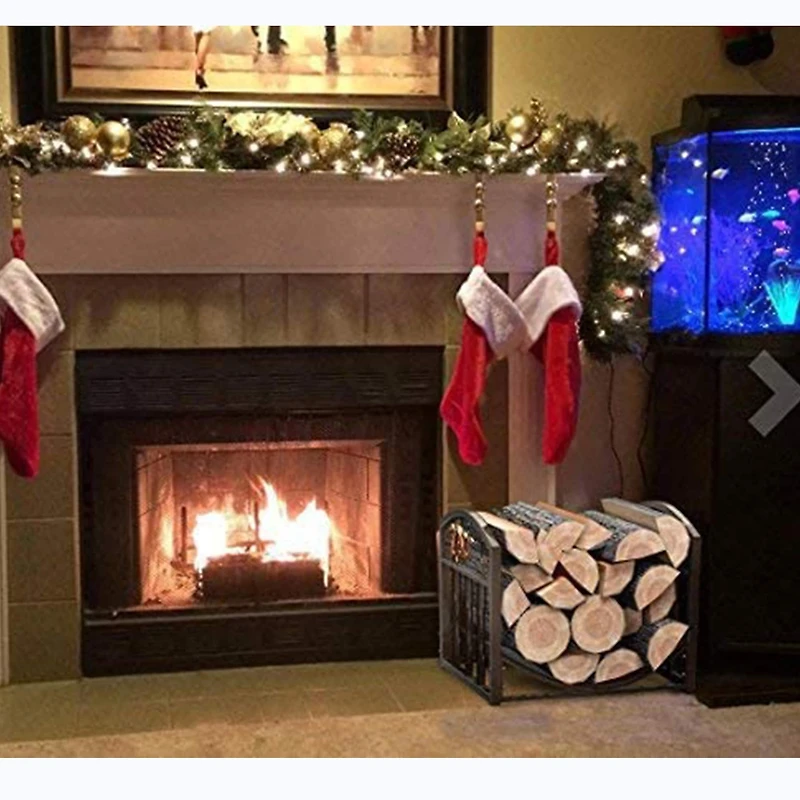 Hastings Home Brown Scroll Firewood Storage Rack