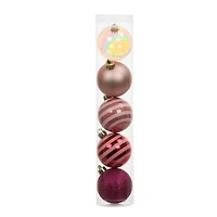 5 Pack 2.2" Pink Shatterproof Ball Ornaments by Ashland®