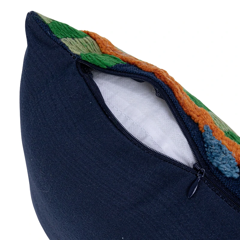 Hello Honey® 27" x 12" Botanical Embroidered & Tufted Fabric Lumbar Pillow