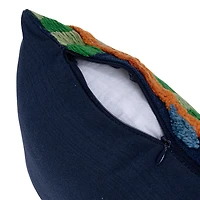 Hello Honey® 27" x 12" Botanical Embroidered & Tufted Fabric Lumbar Pillow