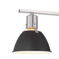 Hello Honey® 24" Cooper Black & Nickel Metal 3-Light Vanity Light with Etched Glass Shades