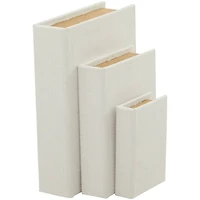 White Linen Faux Book Box Set