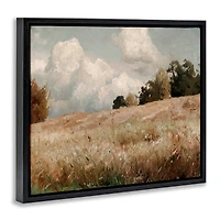 Stupell Industries Classic Cloudy Field Landscape Floater Framed Art