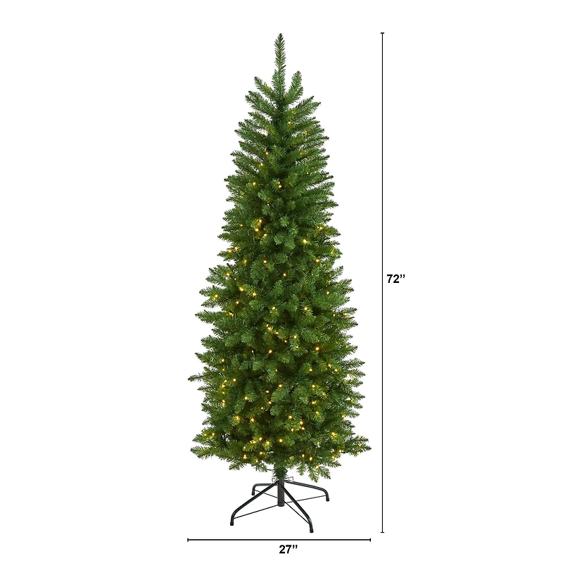 6ft. Pre-Lit Green Mountain Pine Artificial Christmas Tree, Clear LED Lights